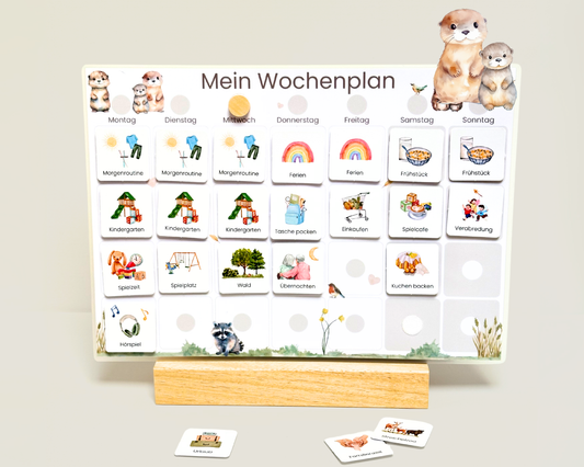 Wochenplaner inkl. Symbolkarten - Design OTTER - Personalisierbar