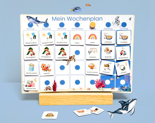 Wochenplaner inkl. Symbolkarten - Design MEER - Personalisierbar