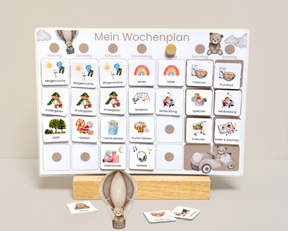 Wochenplaner inkl. Symbolkarten - Design TEDDYBÄR - Personalisierbar