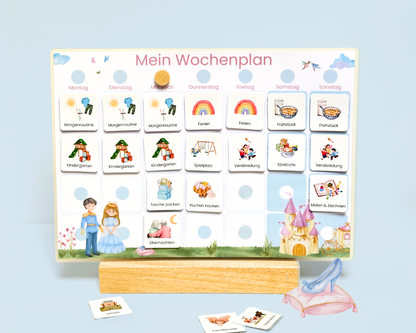 Wochenplaner inkl. Symbolkarten - Design CINDERELLA - Personalisierbar