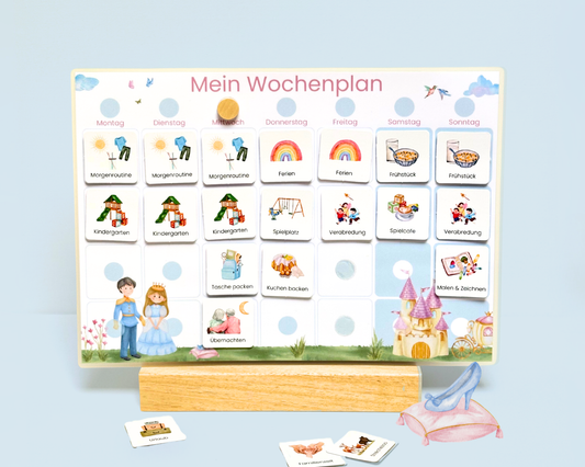Wochenplaner inkl. Symbolkarten - Design CINDERELLA - Personalisierbar