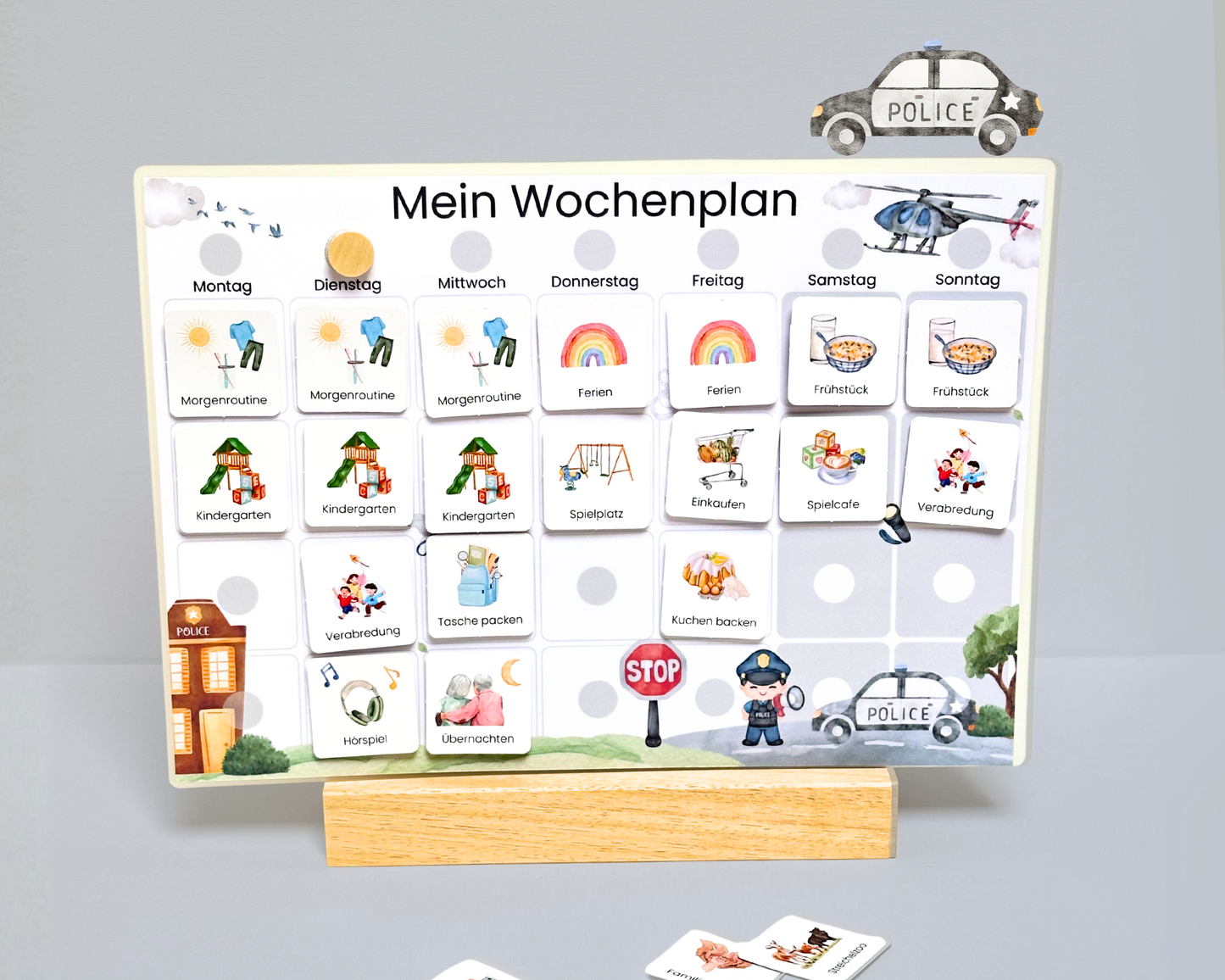 Wochenplaner inkl. Symbolkarten - Design POLIZEI - Personalisierbar
