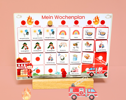 Wochenplaner inkl. Symbolkarten - Design FEUERWEHR - Personalisierbar
