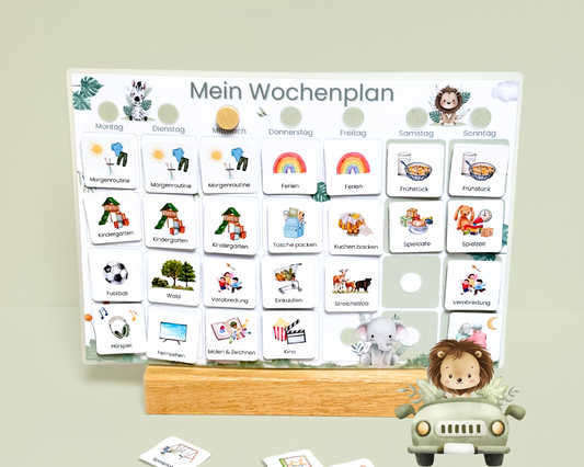 Wochenplaner inkl. Symbolkarten - Design SAFARI - Personalisierbar