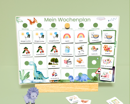 Wochenplaner inkl. Symbolkarten - Design DINOSAURIER - Personalisierbar
