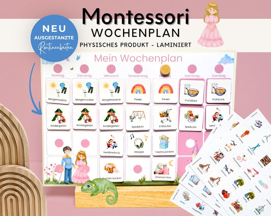 Wochenplaner inkl. Symbolkarten - Design PRINZESSIN - Personalisierbar