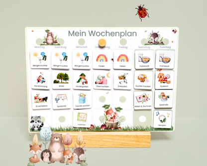Wochenplaner inkl. Symbolkarten - Design WALDTIERE - Personalisierbar