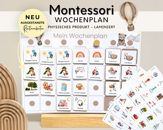 Wochenplaner inkl. Symbolkarten - Design TEDDYBÄR - Personalisierbar