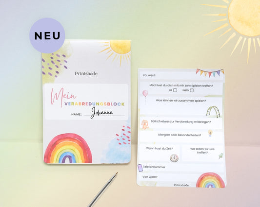 Verabredungsblock Regenbogen