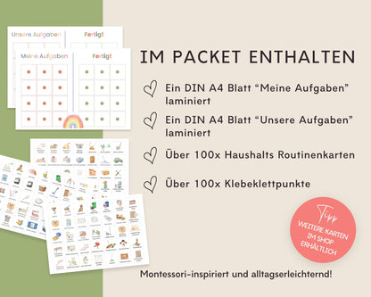 Haushaltsplan To-Do-Liste inkl. Symbolkarten - Design BUNT