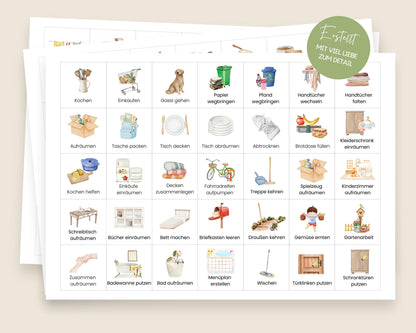 Haushaltsplan To-Do-Liste inkl. Symbolkarten - Design BUNT