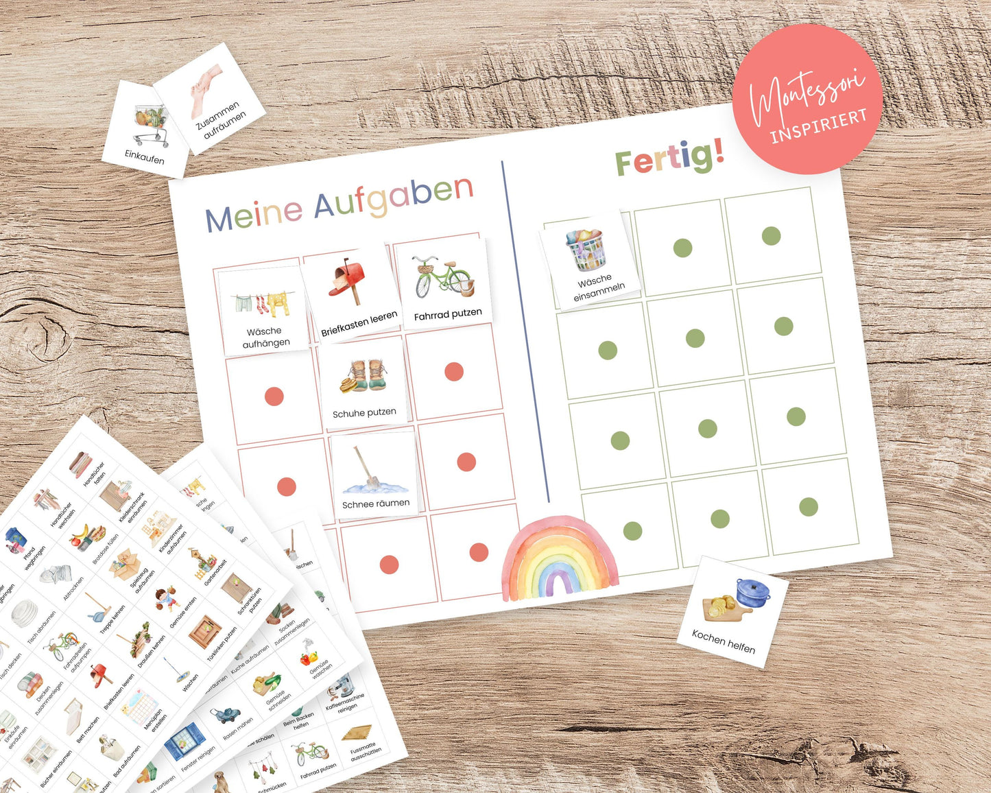 Haushaltsplan To-Do-Liste inkl. Symbolkarten - Design BUNT