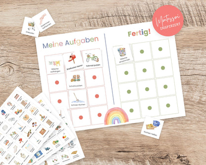 Haushaltsplan To-Do-Liste inkl. Symbolkarten - Design BUNT