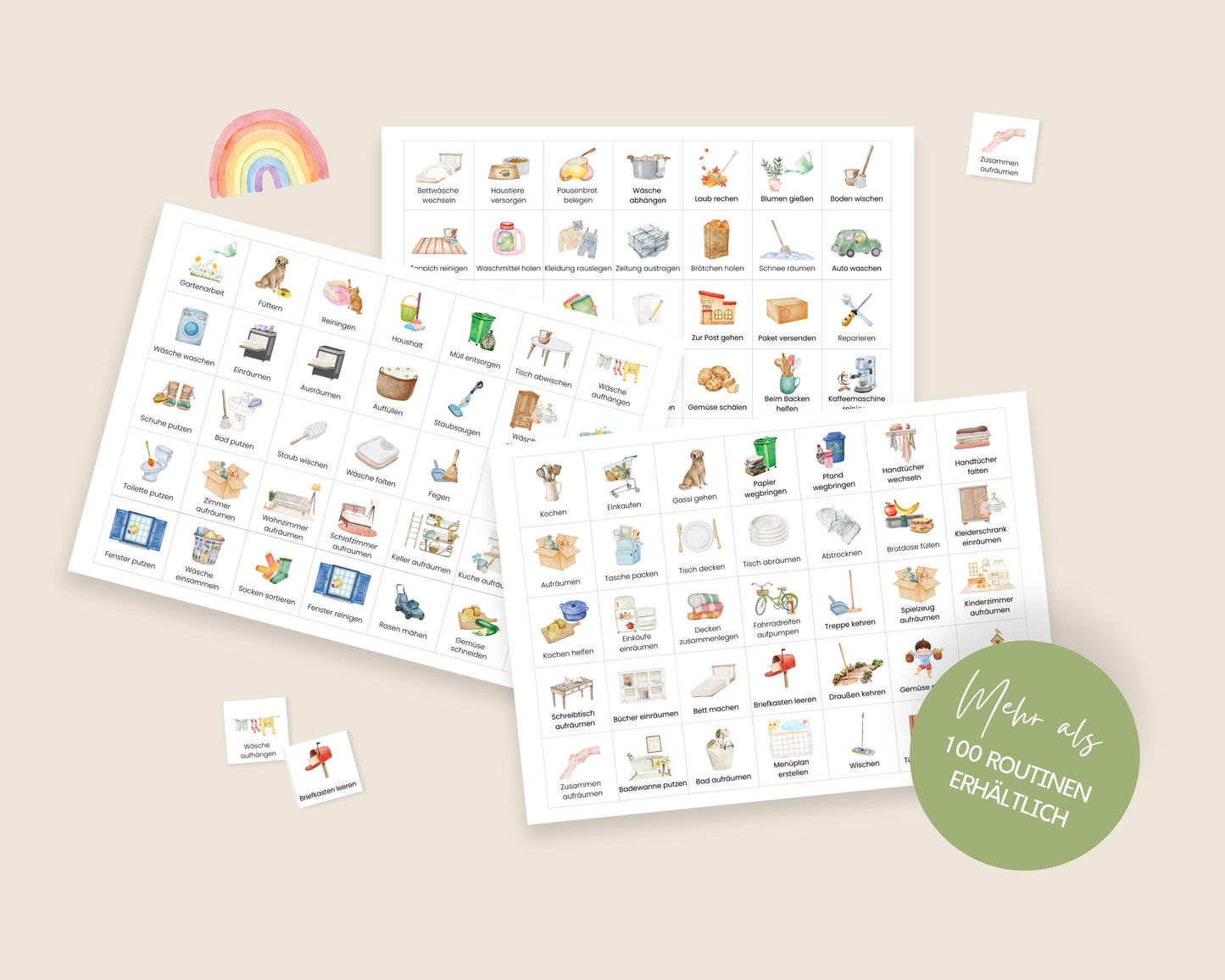 Haushaltsplan To-Do-Liste inkl. Symbolkarten - Design BUNT