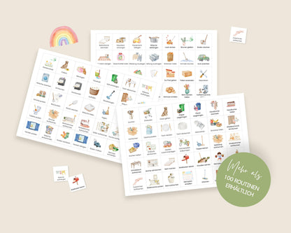 Haushaltsplan To-Do-Liste inkl. Symbolkarten - Design BUNT