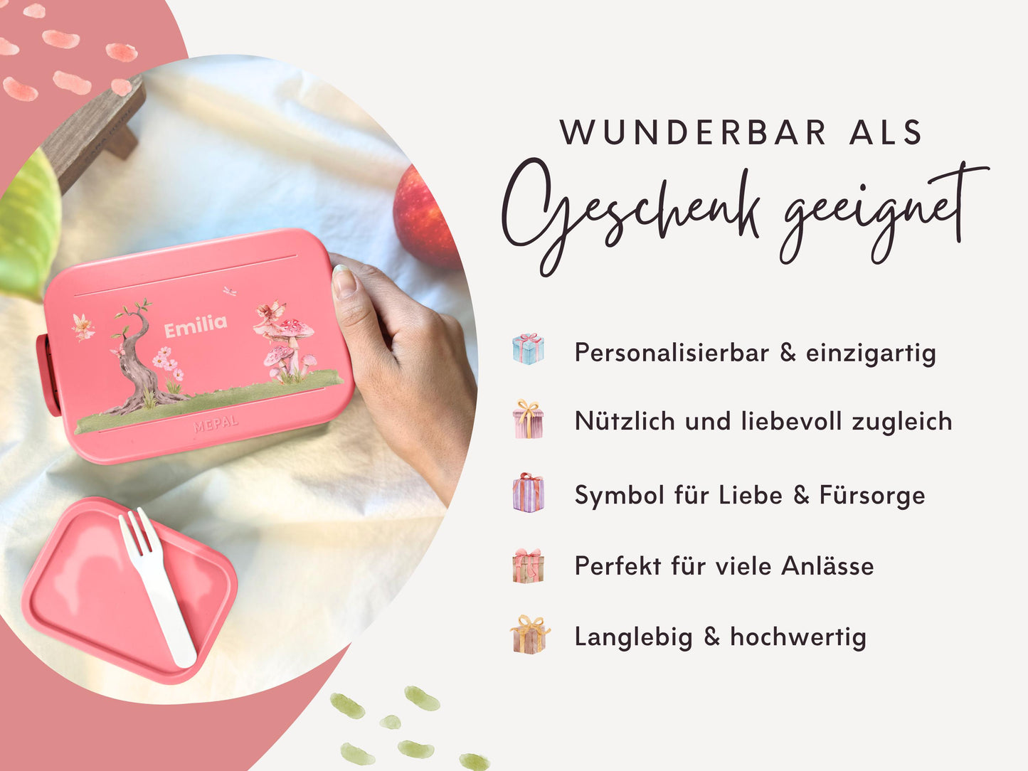 Mepal Brotdose mit Name personalisierbar - Design FEEN - Verschiedene Farben