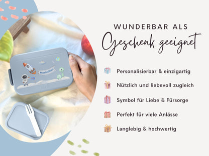 Mepal Brotdose mit Name personalisierbar - Design ASTRONAUT - Verschiedene Farben
