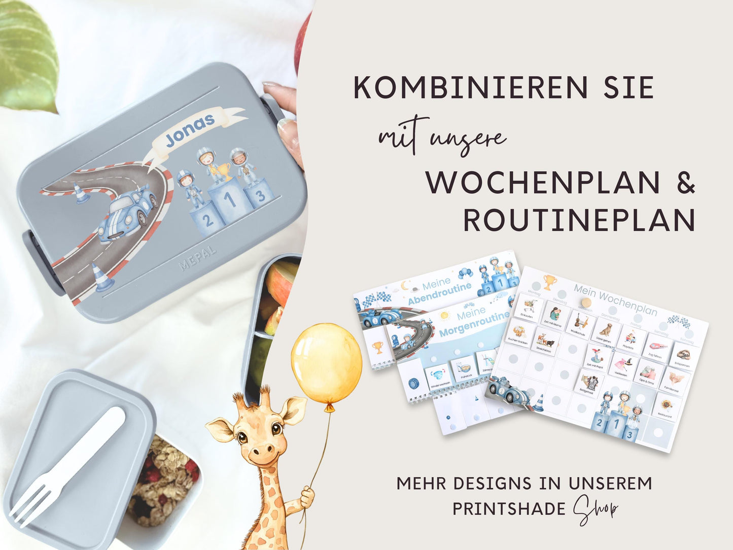 Mepal Brotdose mit Name personalisierbar - Design AUTO - Verschiedene Farben