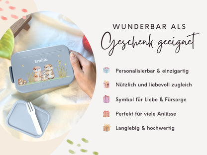 Mepal Brotdose mit Name personalisierbar - Design OTTER - Verschiedene Farben