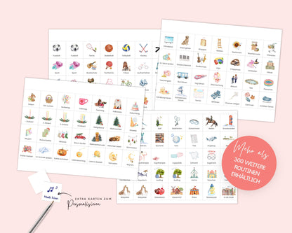 Wochenplaner inkl. Symbolkarten - Design EINHORN - Personalisierbar