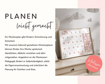 Wochenplaner inkl. Symbolkarten - Design EINHORN - Personalisierbar