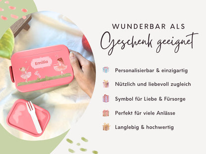 Mepal Brotdose mit Name personalisierbar - Design BALLERINA - Verschiedene Farben