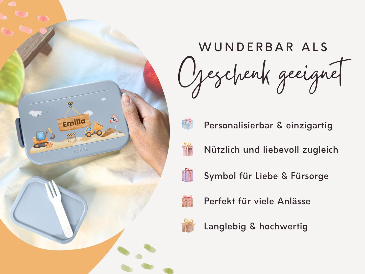 Mepal Brotdose mit Name personalisierbar - Design BAGGER - Verschiedene Farben