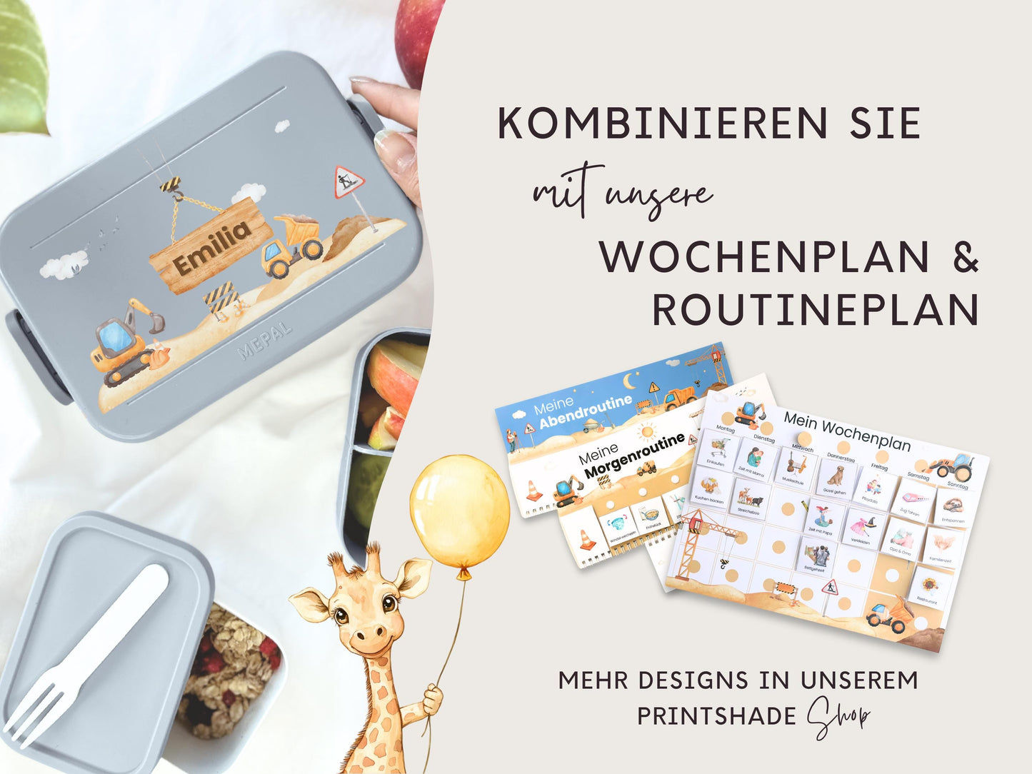 Mepal Brotdose mit Name personalisierbar - Design BAGGER - Verschiedene Farben