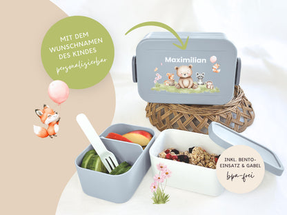 Mepal Brotdose mit Name personalisierbar - Design ZOO TIERE - Verschiedene Farben