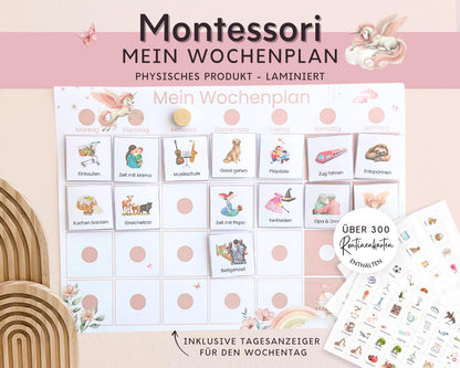 Wochenplaner inkl. Symbolkarten - Design EINHORN - Personalisierbar