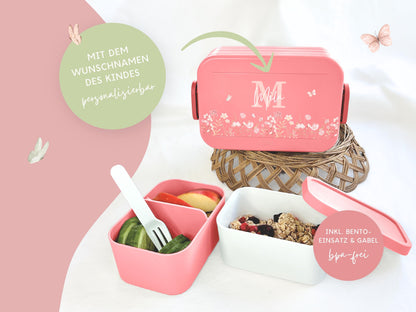Mepal Brotdose mit Name personalisierbar - Design BLUMENWIESE - Verschiedene Farben