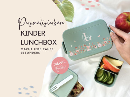 Mepal Brotdose mit Name personalisierbar - Design SCHMETTERLINGE - Verschiedene Farben