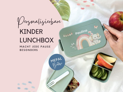 Mepal Brotdose mit Name personalisierbar - Design ELEFANT - Verschiedene Farben