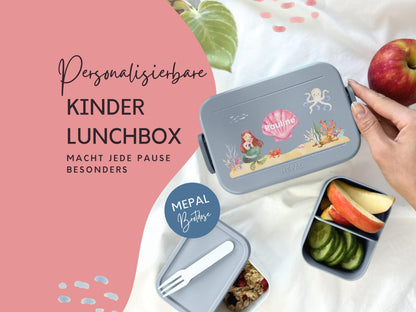 Mepal Brotdose mit Name personalisierbar - Design MEERJUNGFRAU - Verschiedene Farben