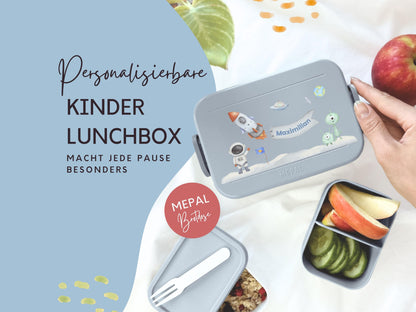 Mepal Brotdose mit Name personalisierbar - Design ASTRONAUT - Verschiedene Farben