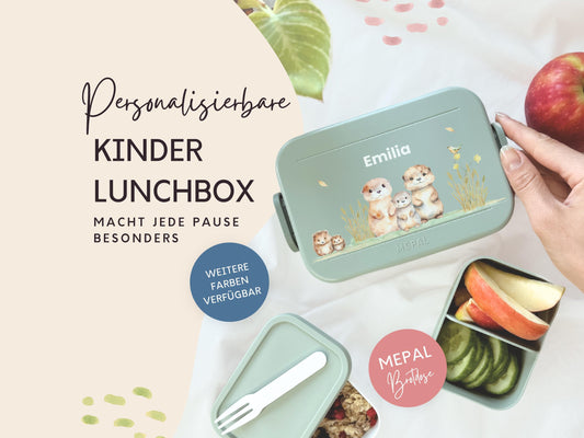 Mepal Brotdose mit Name personalisierbar - Design OTTER - Verschiedene Farben