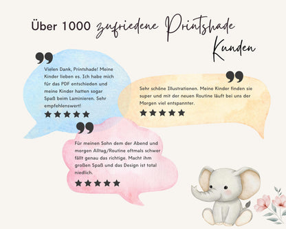 Haushaltsplan To-Do-Liste inkl. Symbolkarten - Design ROSA ELEFANT