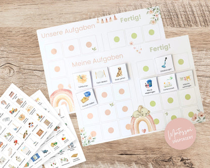 Haushaltsplan To-Do-Liste inkl. Symbolkarten - Design ROSA ELEFANT