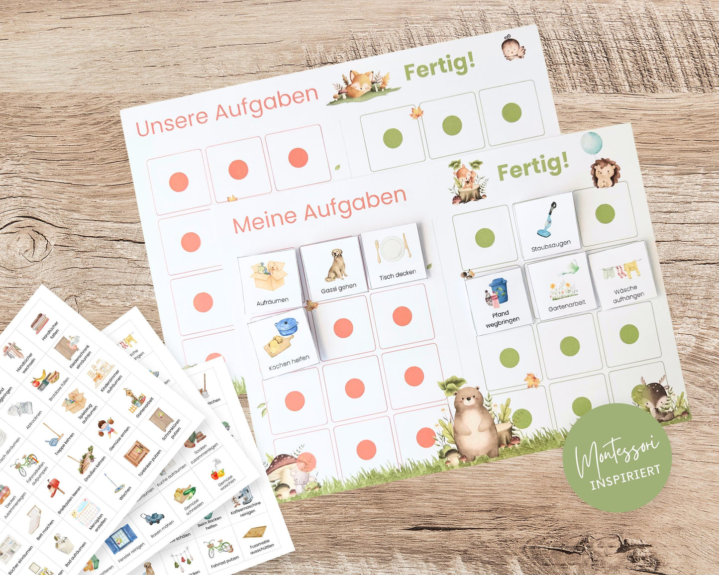 Haushaltsplan To-Do-Liste inkl. Symbolkarten - Design WALDTIERE