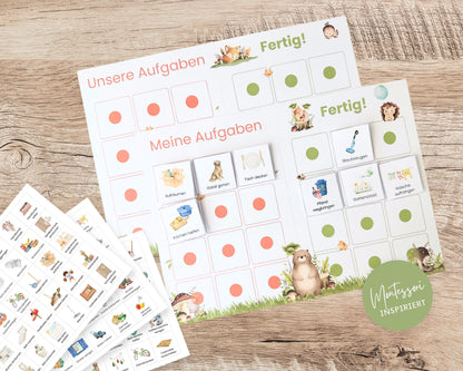 Haushaltsplan To-Do-Liste inkl. Symbolkarten - Design WALDTIERE