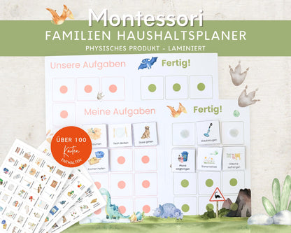 Haushaltsplan To-Do-Liste inkl. Symbolkarten - Design DINOSAURIER