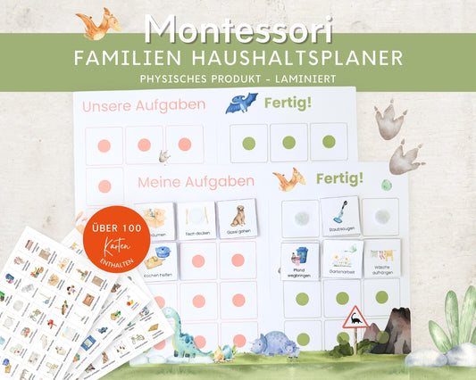 Haushaltsplan To-Do-Liste inkl. Symbolkarten - Design DINOSAURIER