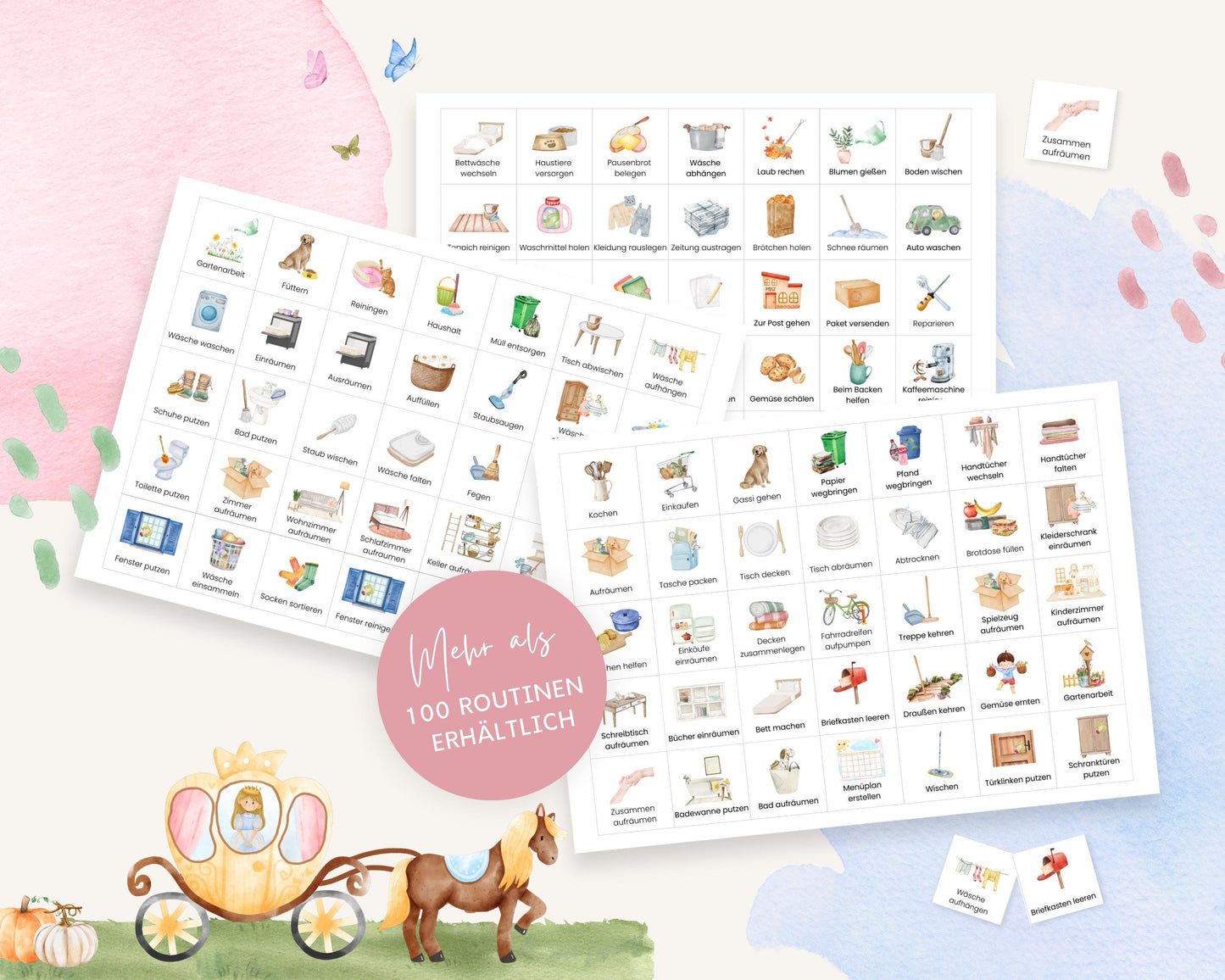 Haushaltsplan To-Do-Liste inkl. Symbolkarten - Design CINDERELLA