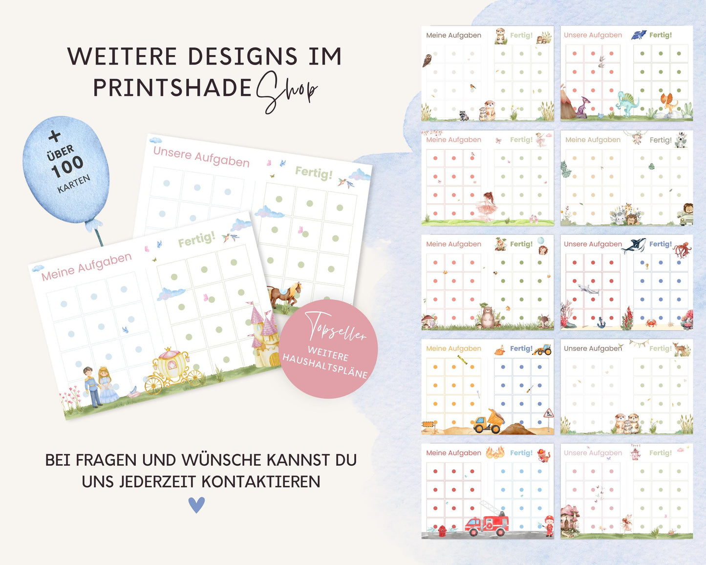 Haushaltsplan To-Do-Liste inkl. Symbolkarten - Design CINDERELLA