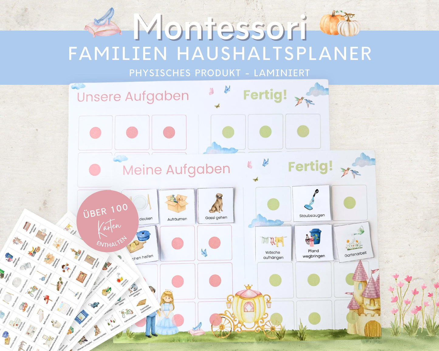 Haushaltsplan To-Do-Liste inkl. Symbolkarten - Design CINDERELLA