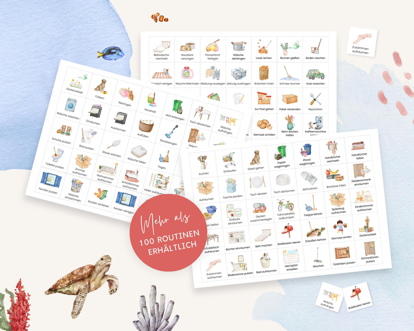 Haushaltsplan To-Do-Liste inkl. Symbolkarten - Design MEER