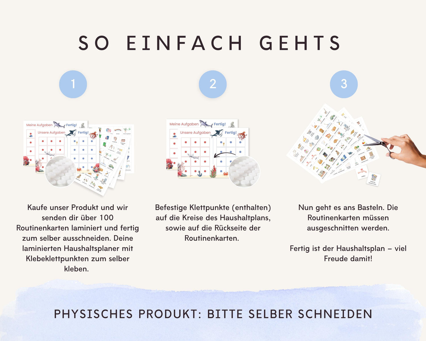 Haushaltsplan To-Do-Liste inkl. Symbolkarten - Design MEER