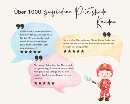 Haushaltsplan To-Do-Liste inkl. Symbolkarten - Design FEUERWEHR