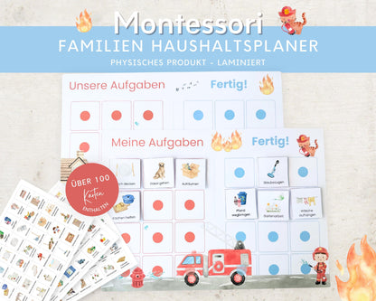 Haushaltsplan To-Do-Liste inkl. Symbolkarten - Design FEUERWEHR