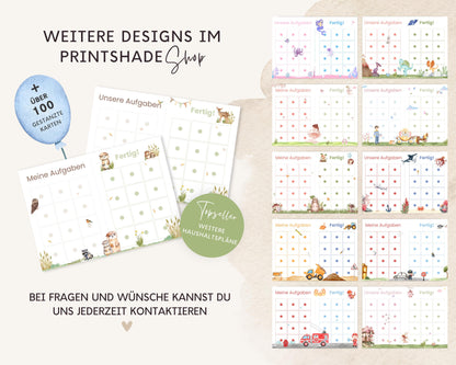 Haushaltsplan To-Do-Liste inkl. Symbolkarten - Design OTTER